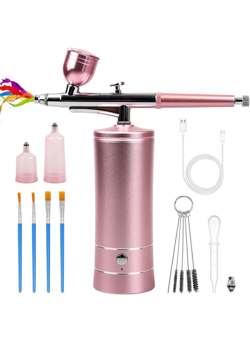 Airbrush-Kit Rechargeable Cordless Airbrush Compressor - Auto Handheld Airbrush Gun, Airbrush Set Portable Wireless Air Brush for Barber, Nail Art, Cake Decor, Makeup, Model Painting - Image 1